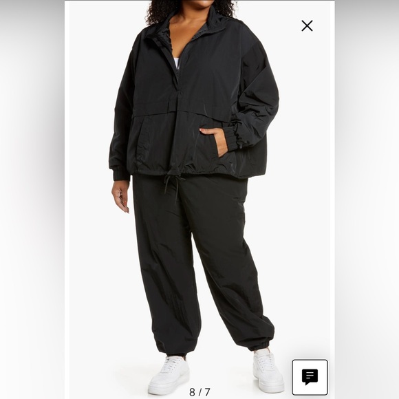 NWT Good American Essential Nylon Track Pant Black Size 6 (3x) - Picture 2 of 16